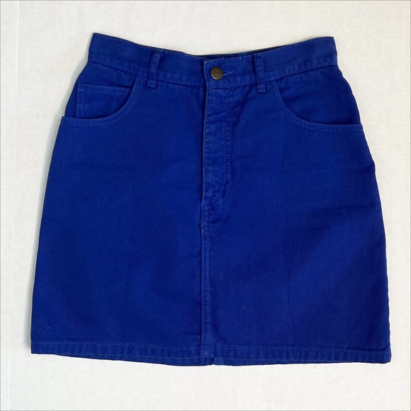 Vintage 80s Georges Marciano for Guess High Rise Denim Mini Skirt Blue Purple 28 - Picture 12 of 12